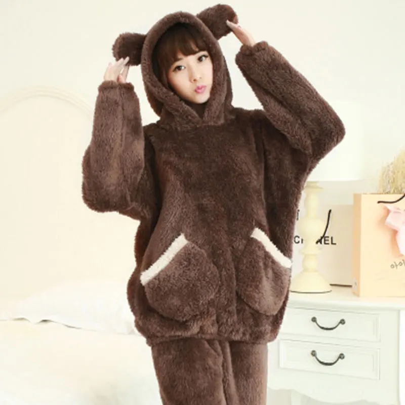
Pijama De Dama Man Homewear Cartoon Matching Couple Lounge Wear Flannel Pyjama Women Plush Pajama Set Sleepwear 