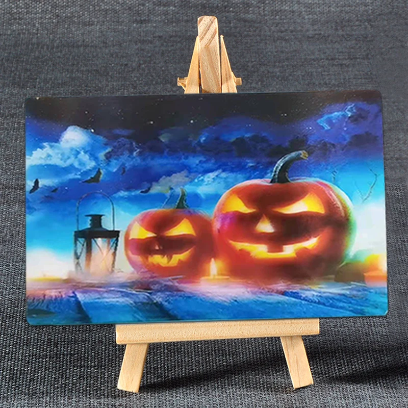 Оптовая продажа на заказ, высокое качество, 10*15 см, ПЭТ, ПП, 3D, линзовидная, Хэллоуин, открытка, визитка для детей, праздничные подарки