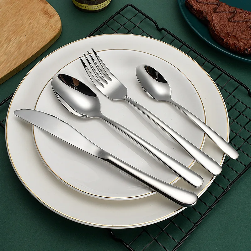 Элегантная серия из нержавеющей стали нож для стейка вилка и ложка Высококачественная Западная Посуда четыре основных подарочных набора