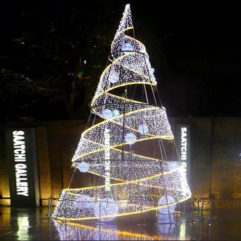 Outdoor Commercial Lighted Customized Christmas Decoration Supplies LED Lighted Giant Artificial Tree PVC Christmas Tree