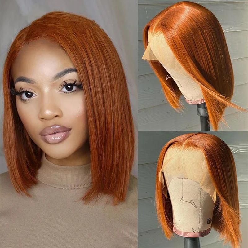 Wholesale Pink Orange Blue Red Grey 613 Blond Color Bob Wig Brazilian Virgin Short Human Hair Lace Front Ombre Bob Wig