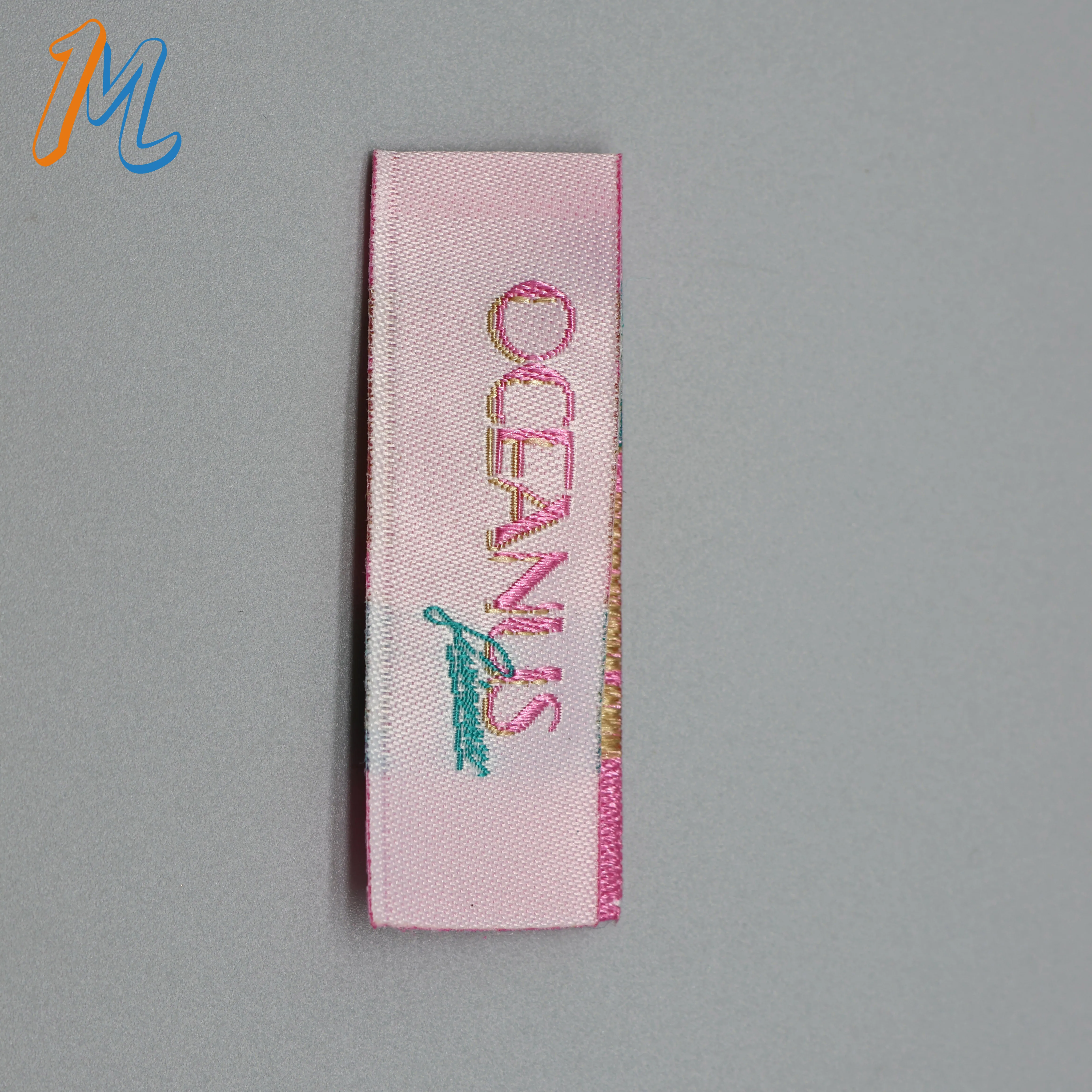 Factory Price Private Woven Damask Satin Brand Tags Custom Logo Tag Etiquette Personalise Vetement Woven Label For Clothes Print