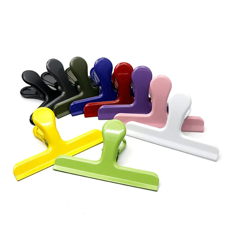 Stainless steel Stationery metal clips 120mm Nordic Creative colors Metal sealing clip Long tail clip