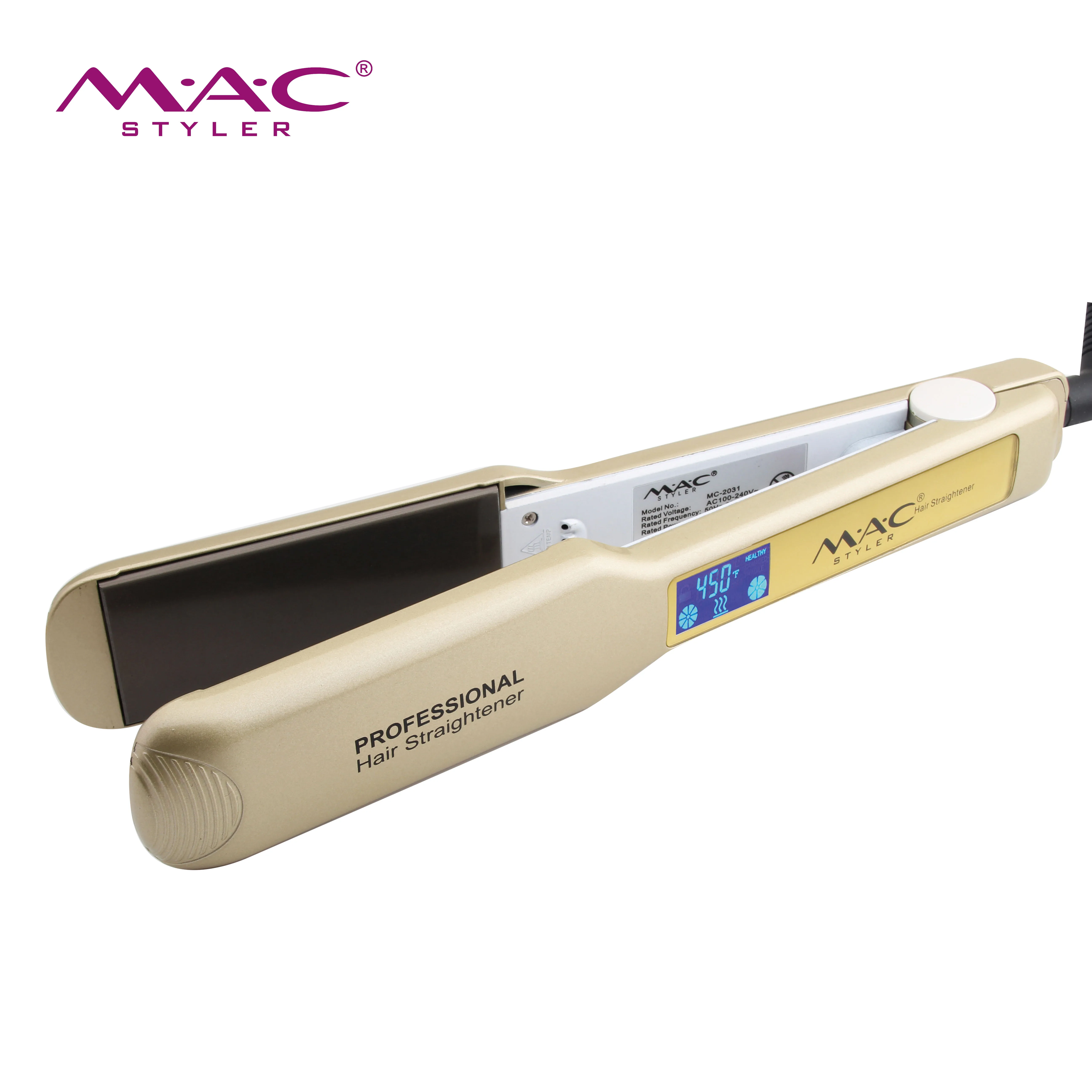 Профессиональный Выпрямитель для волос MAC gold titanium оптовая продажа фирменная марка 450F плоский утюжок