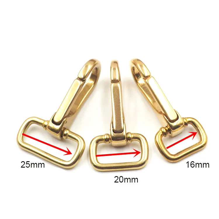 Solid brass handbag/lanyard/dog leash metal swivel snap hook for Hand-made leather accessories