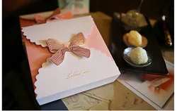 Custom printed wedding candy chocolate gift box for packaging with bow tie