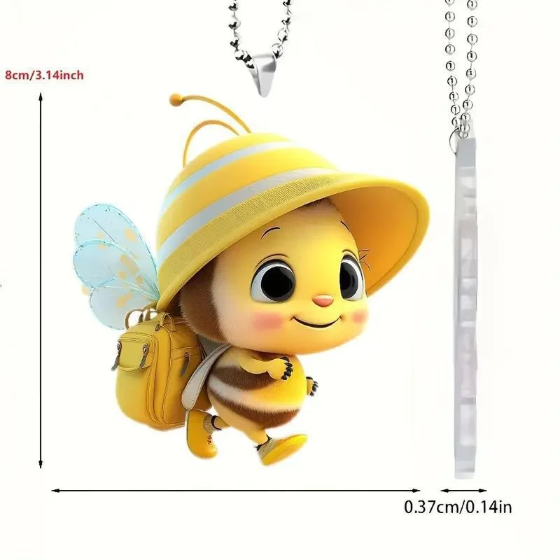 Acrylic Beehive Car Pendant Cute Flat Side Decal Resin Christmas Style Artificial Ornament