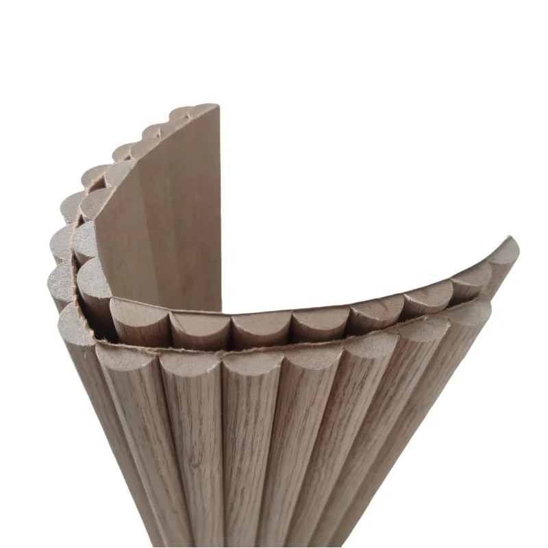 flexible fluted wood veneer coated laminated faced mdf board panel for wall and cabinet furniture