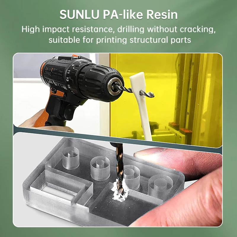 SUNLU 4k 6k 8k 3d printer resin high quality engineering tough 3d resin 405nm uv PA like 3d printing resin