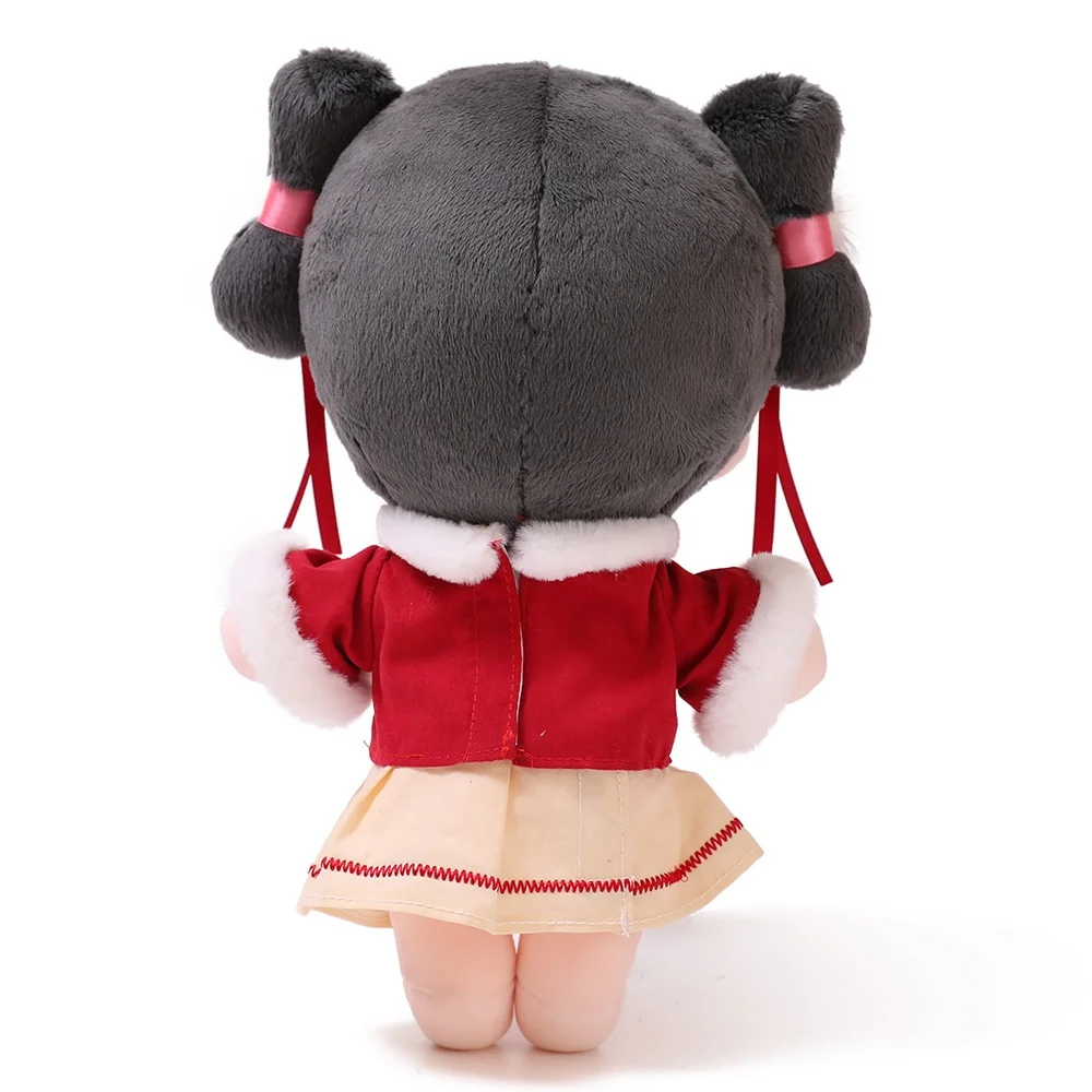 Ready to ship cheap stuffed plushie soft dolls custom made your own design plush dolls clothes packaging