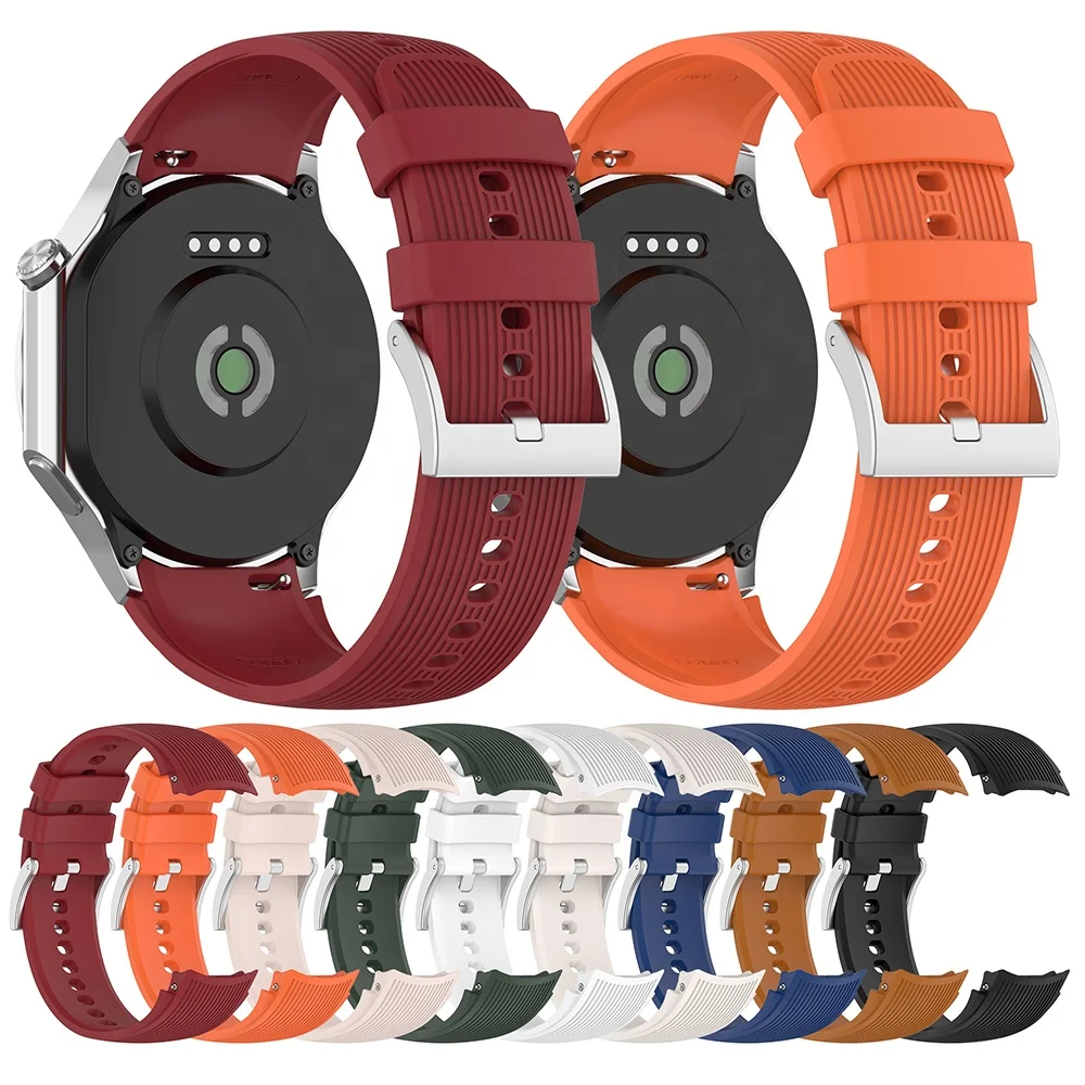 Eraysun Single Color Stripe Pattern Strap Silicone Watch Band For OPPO Watch X For Oneplus Watch 2