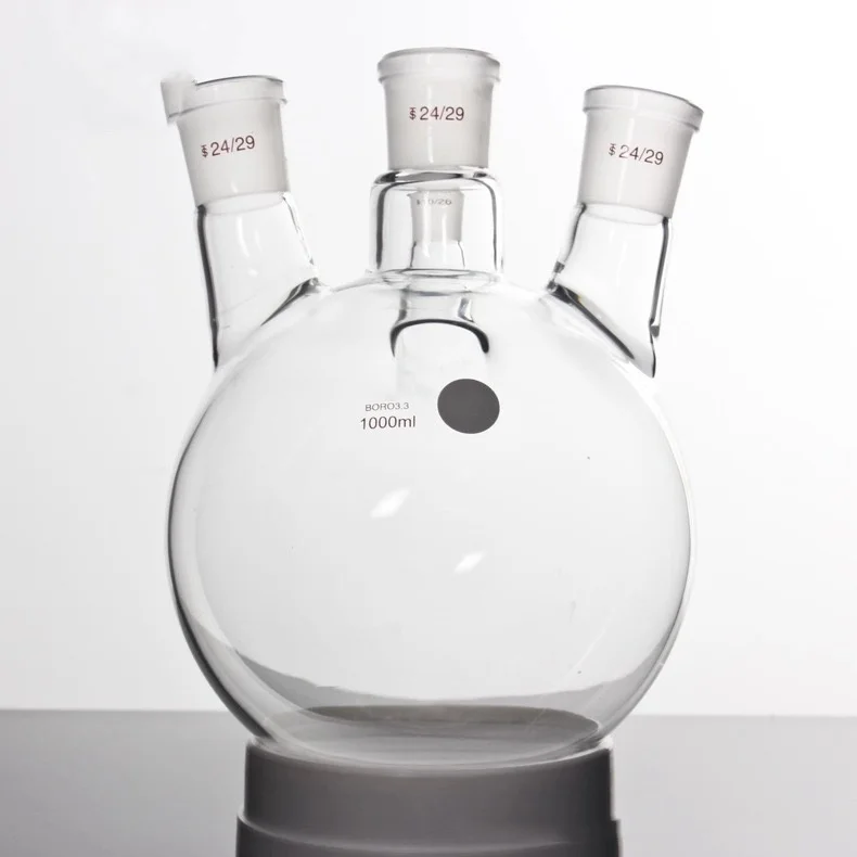 China manufacture four neck round bottom flask for chemical lab