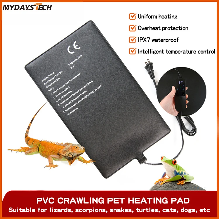 Mydays Tech New Arrived 10W 15*25cm Waterproof Heating Mat for Turtles Lizards Frogs