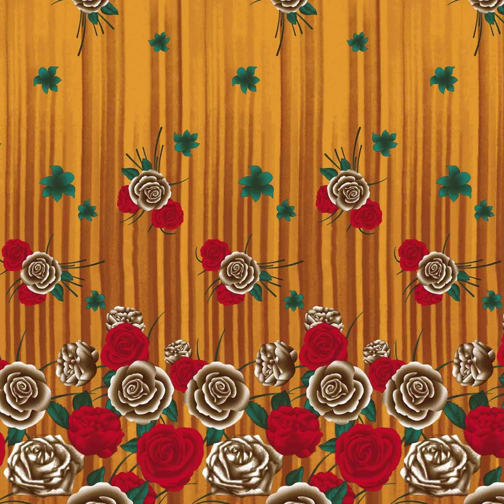 Hot border design crepe material print fabric