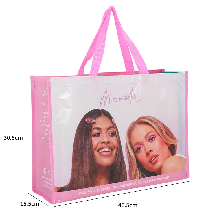 Горячая Распродажа, Пользовательский логотип, переработанная сумка для покупок rPET, многоразовая водонепроницаемая сумка-тоут, экологически чистая продуктовая сумка из переработанного пластика