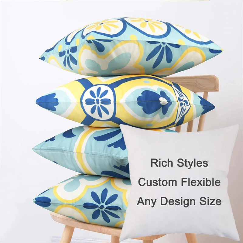 Origin Manufacture Printed Custom Throw Pillow Cover Patio Furniture Couch Chair WaterProof Outdoor Custom Print Pillow Case