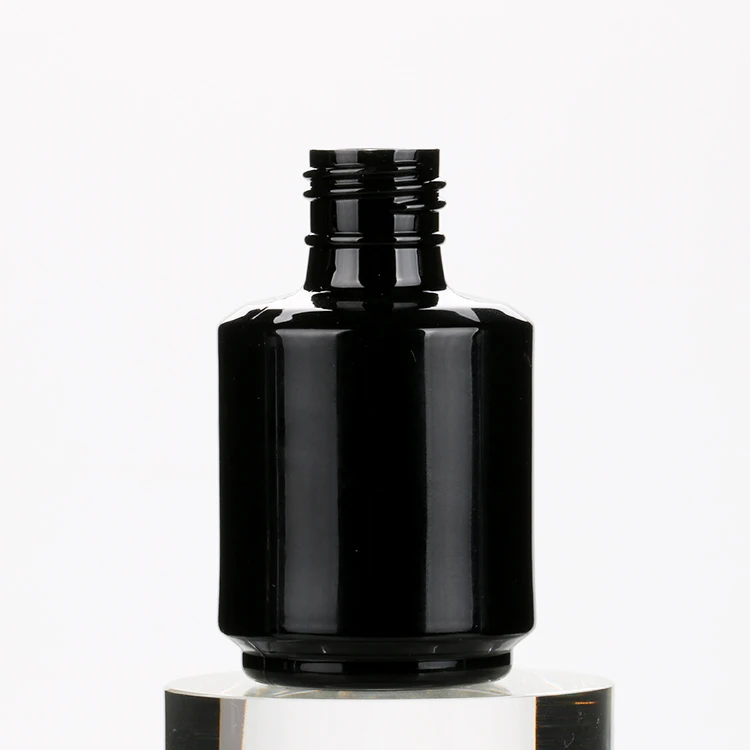 15ml matte black nail polish oil glue bottle custom logo uv gel pot on sale