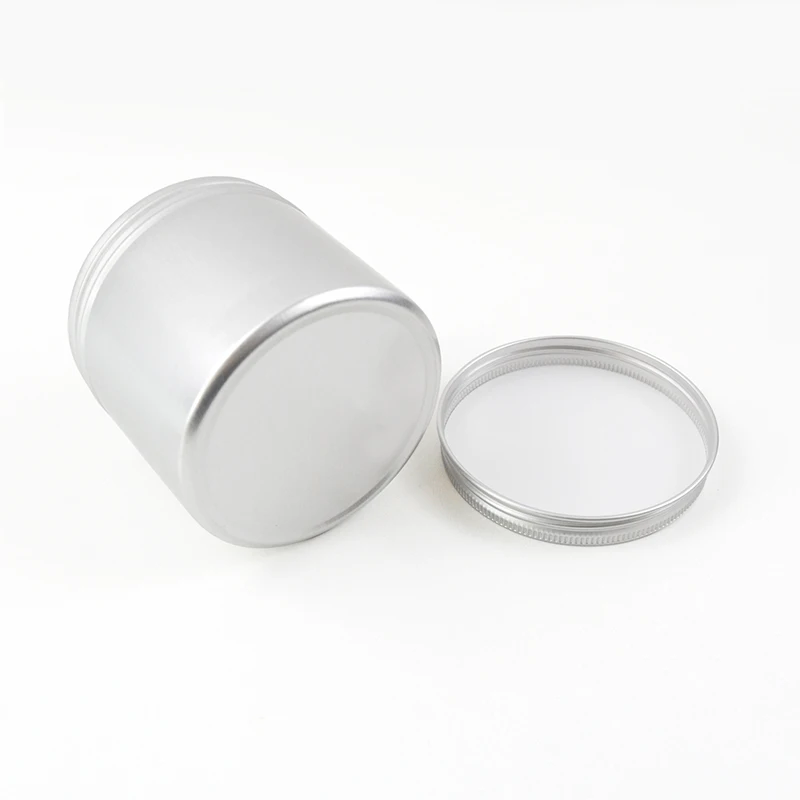300 ml Cosmetic Aluminum Jar With Lid Silver Small Round Shape Cosmetic Packaging Tins
