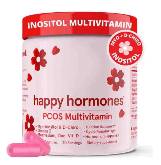 OEM/ODM Happy гормоны PCOS поливитаминные таблетки для поддержки яичников с Мио инозитолом и D Chiro Inositol Магний
