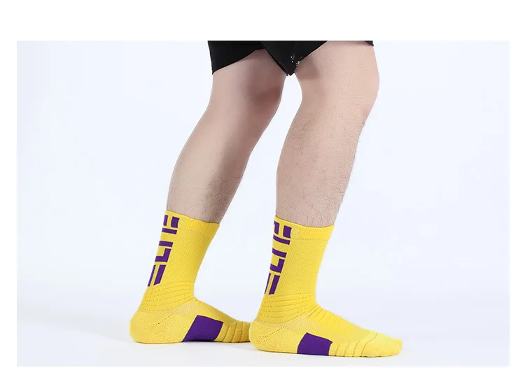 new men elite socks low moq custom logo letter basketball riding running terry loop thickening anti-slip sports socks