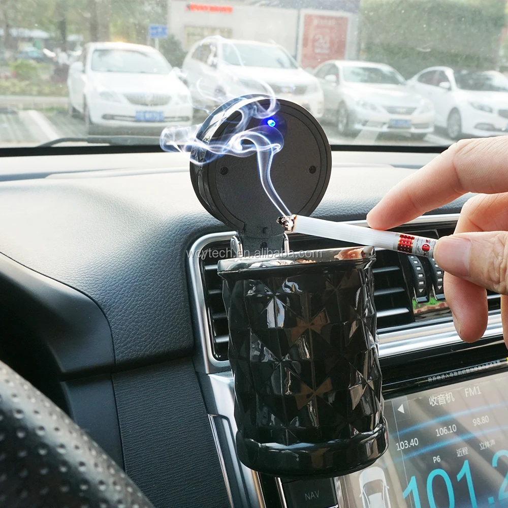  Автомобильная пепельница портативная с синим светодиодным светом Зажигалка для сигар бездымный курительный стенд цилиндрический