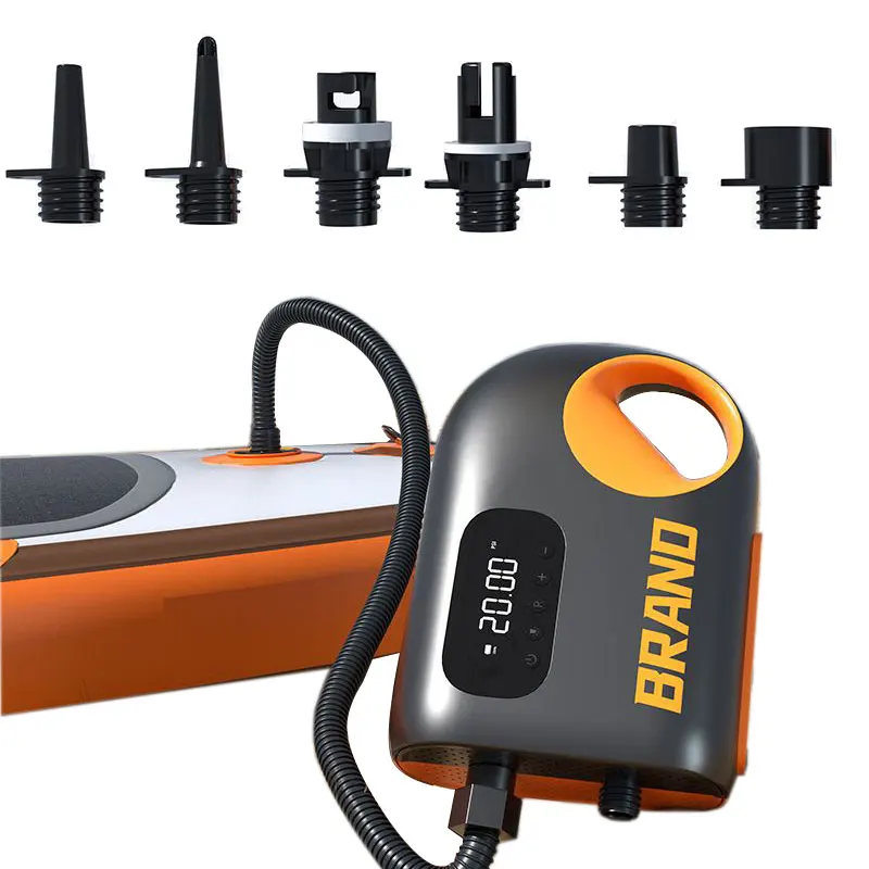 Portable 12V DC 20 PSI Cordless Inflador Electrico Rechargeable Electric Inflator Air Pump for Board Paddle with Battery