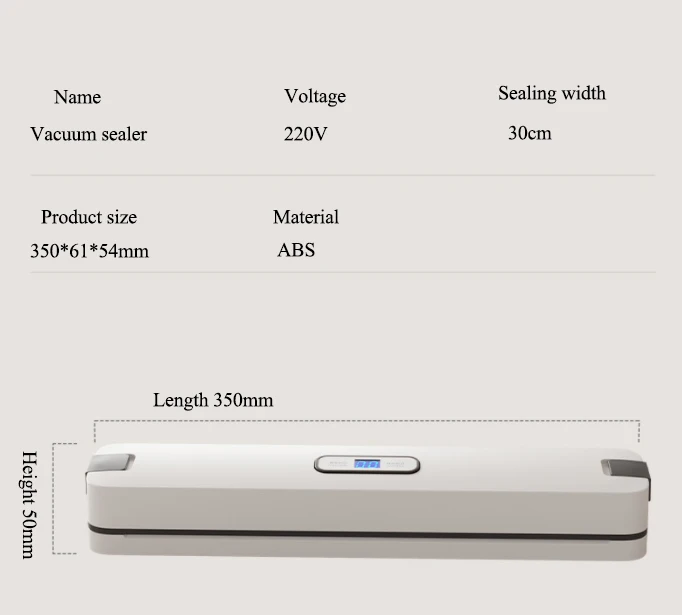 Popular Excellent Quality Heat Seal Vacuum Bag Food Sealer Plastic Package Sealer Machine
