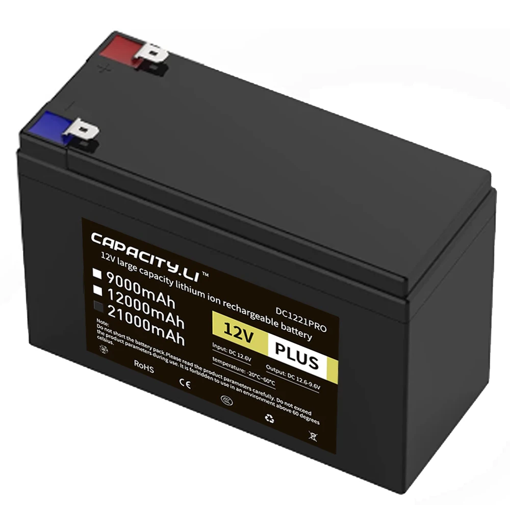 Литий-ионная аккумуляторная батарея, 12 В, 9 А, 12 А, 21 а/ч, 18650