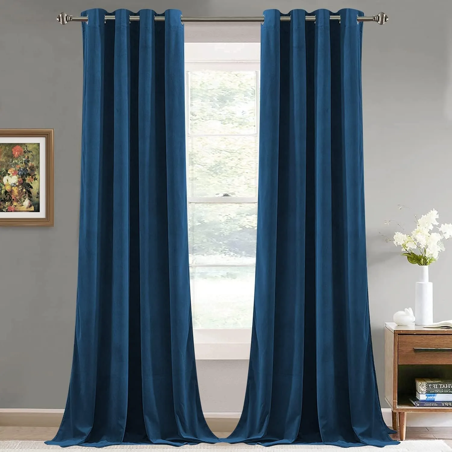Wholesale Custom Velvet  Blackout Curtains Drapes Luxury Window Curtains 2 Panels for Hotel Bedroom home living room Basement