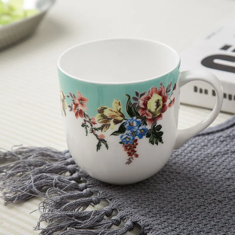 Farm Design Porcelain Mugs Fine Bone China Home Use Lovely Printed Cat Mug