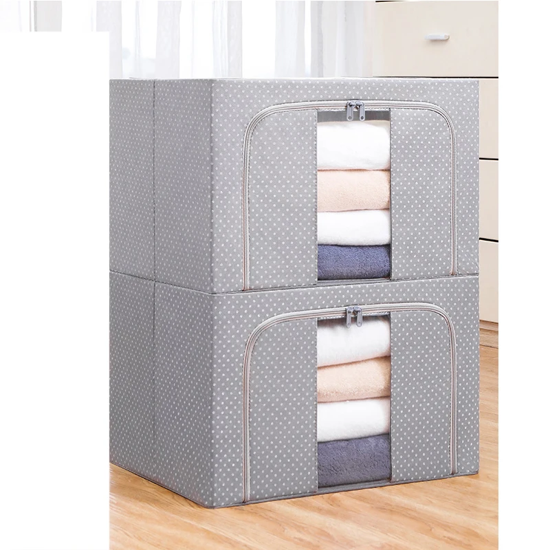Large Foldable Clothes Container Cloth Fabric Storage Boxes&bins with Lids Great for Organizers Bedroom Closet Living Room