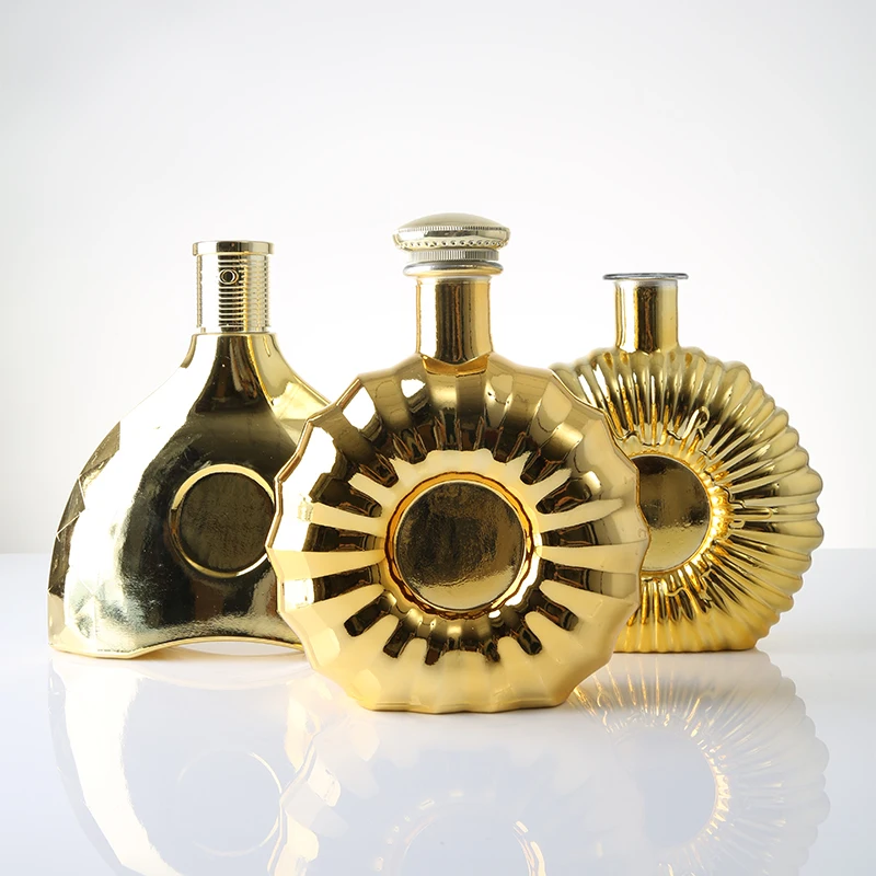 Liquor Bottle Packaging Factory Wholesale OEM ODM 700ml Luxury Whisky Gin Rum Vodka Cognac Brandy Bottle