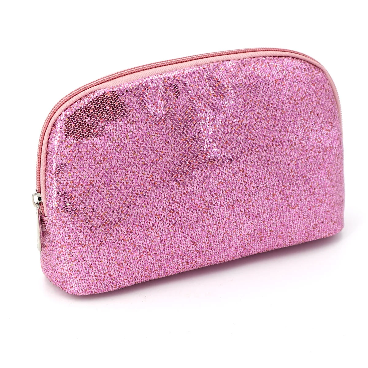 Fashion Shiny Pink Glitter Makeup Pouch Bag Luxury Glitter Cosmetic Beauty Zipper Gift Bags for Girl