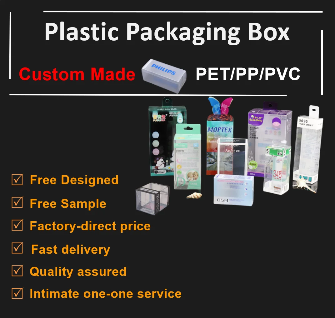 clear transparent hanging pvc custom plastic folding boxes for packaging