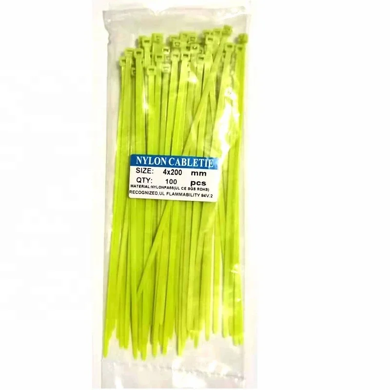 4x200mm Plastic Reusable Nylon Cable Tie 100pcs/bag 7 Colors Self-locking Plastic Cable Ties For Fixing Cables