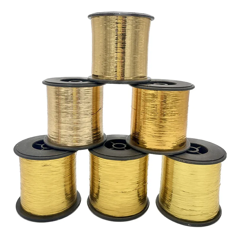 For curtain Factory Wholesale Polyester PET M Type Colorful gold Lurex thread metallic yarn