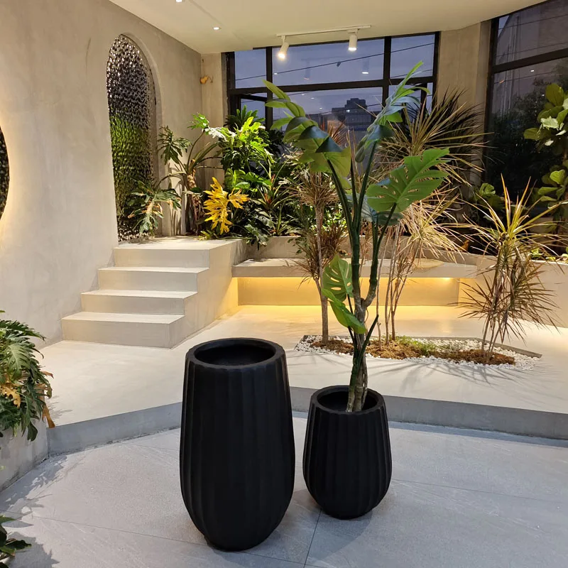 Modern Flower Vase Succulent Plant Pots Fiberglass Clay Green Flower American Style Vase