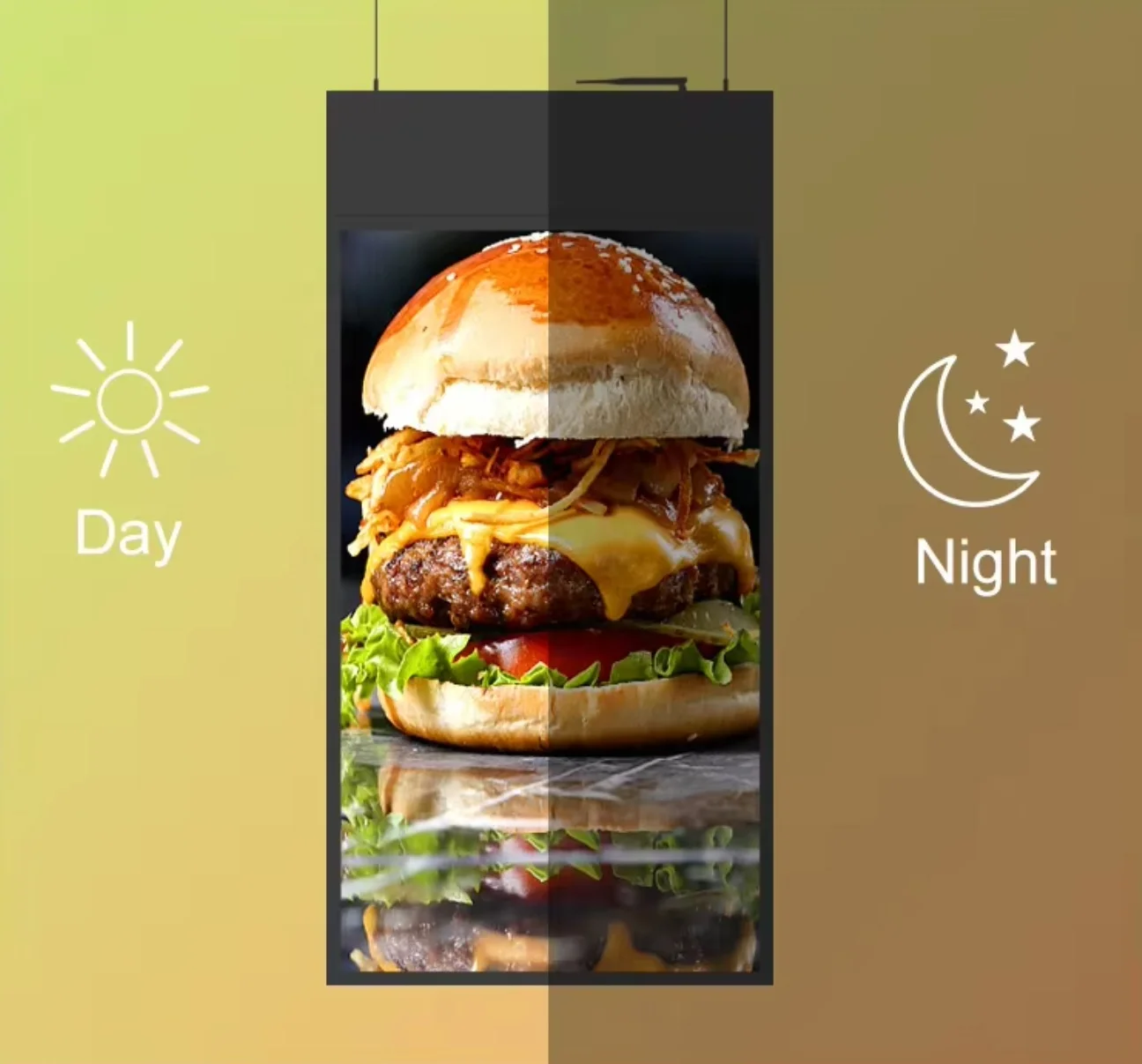 CY Digital Signage супер тонкий подвесной потолочный двухсторонний двухэкранный рекламный витринный