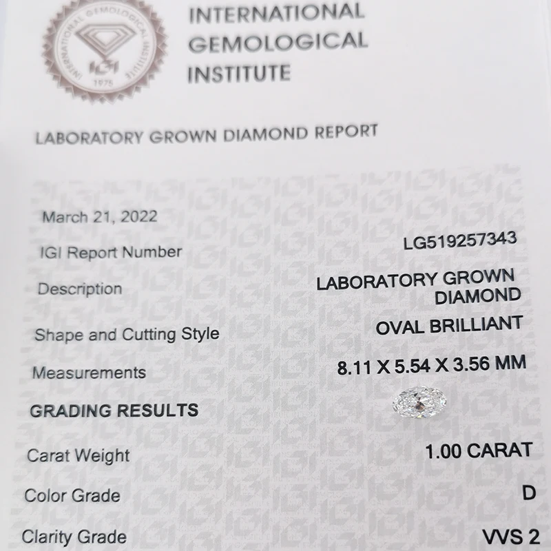 Starsgem IGI Certificate 1.0CT SI VS VVS1 VVS2 Rough gemstone HPHT loose CVD lab grown diamond
