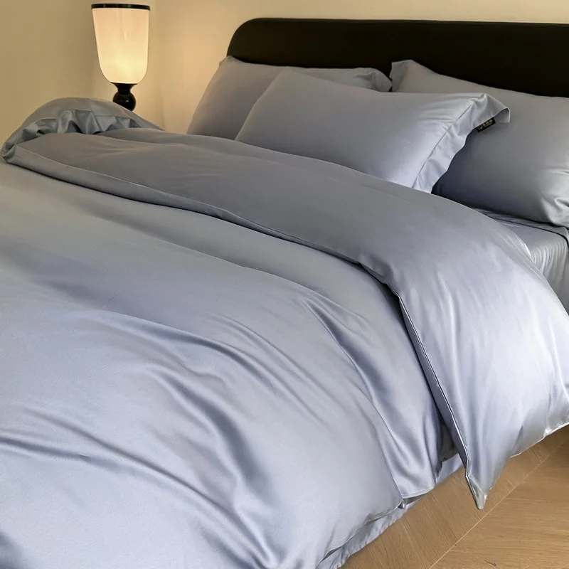 Deeda Factory 100% Cotton 400TC Bedding Set Plain Style Grey Color 4pcs Hotel Quality Pillow Cases and Sheets for Home Use