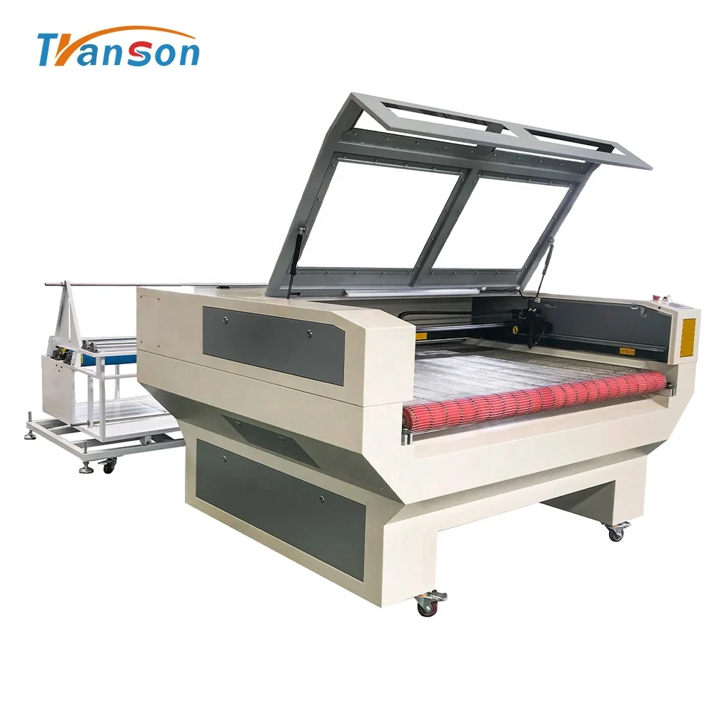 Large Size High Productivity Fabric Laser Cutting Machine 150W 130W CO2 Laser Auto Feeding Fabric Cutting Machine