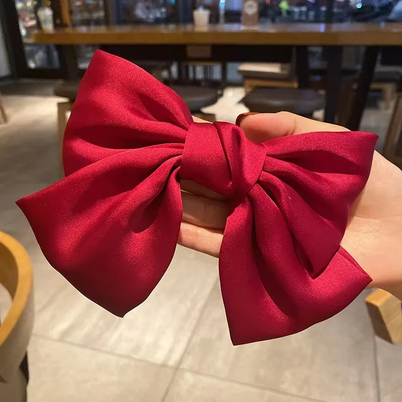 SongMay New Product Short Hair Bows For Girls Accessories Bow satin Clips Hair Accessories Big clips