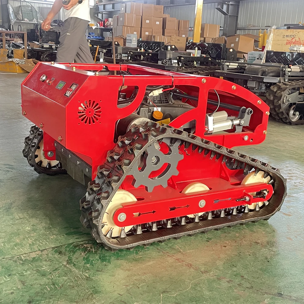 Automatic Rc Grass Cutter 0 Turn Rubber Tracks Remote Control Lawn Mower Garden