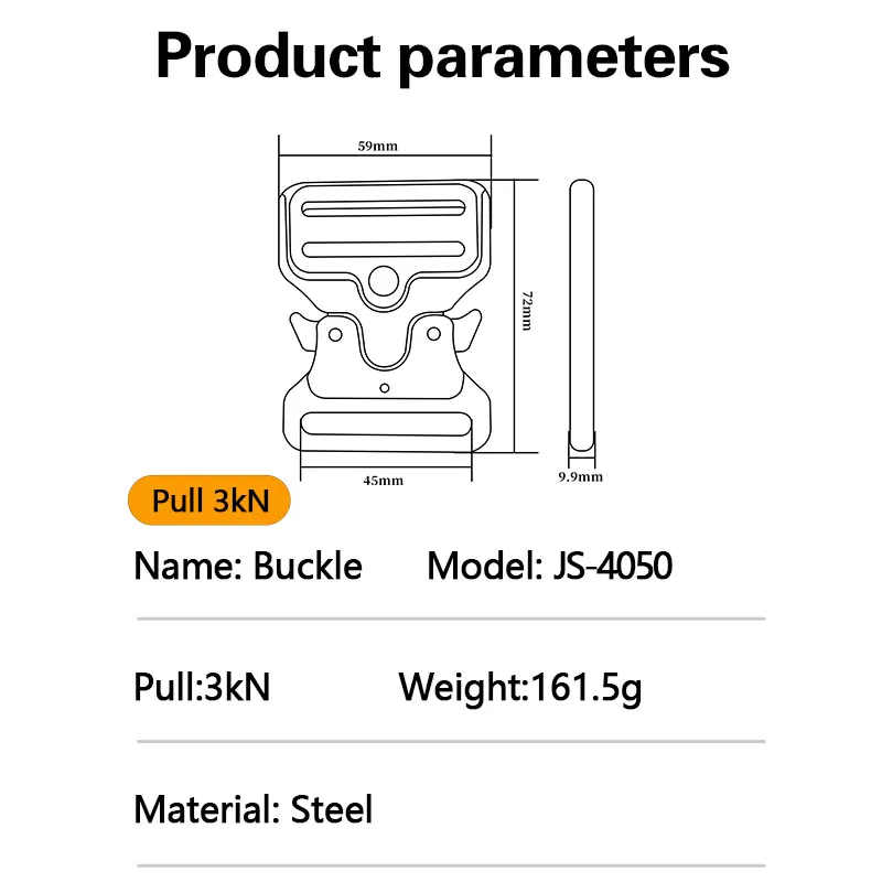 Jensan Custom Good Quality 38mm Tactical Buckle Adjustable Quick Side Release Buckle For Full Body Harness