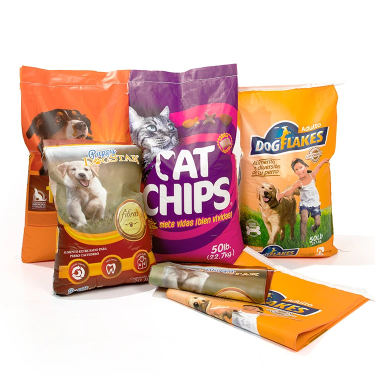 Young 35kg dog food pp packaging bag Customized Printing High quality pet food pp woven packaging bag