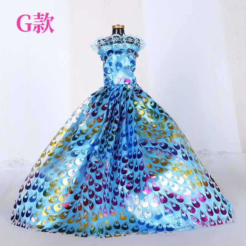 2019 New Fashion Princess Party Dress Clothes Party Clothes Wears Gown Dress Outfit For Barbie Dolls Blue