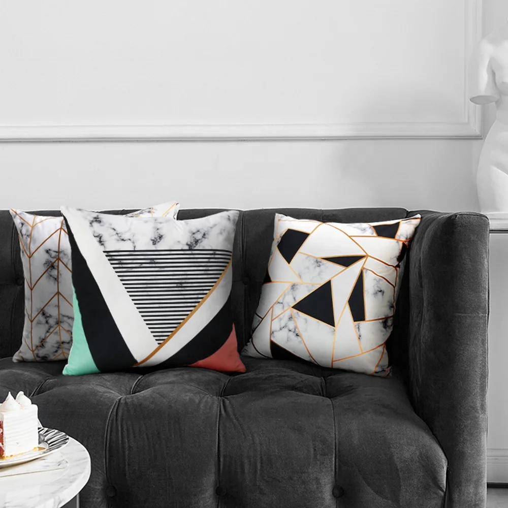 Soft Polyester Colorful Stripes Pillow Cover Throw Pillows for Living Room Sofa Seat Chair Decor Car Printing Gift