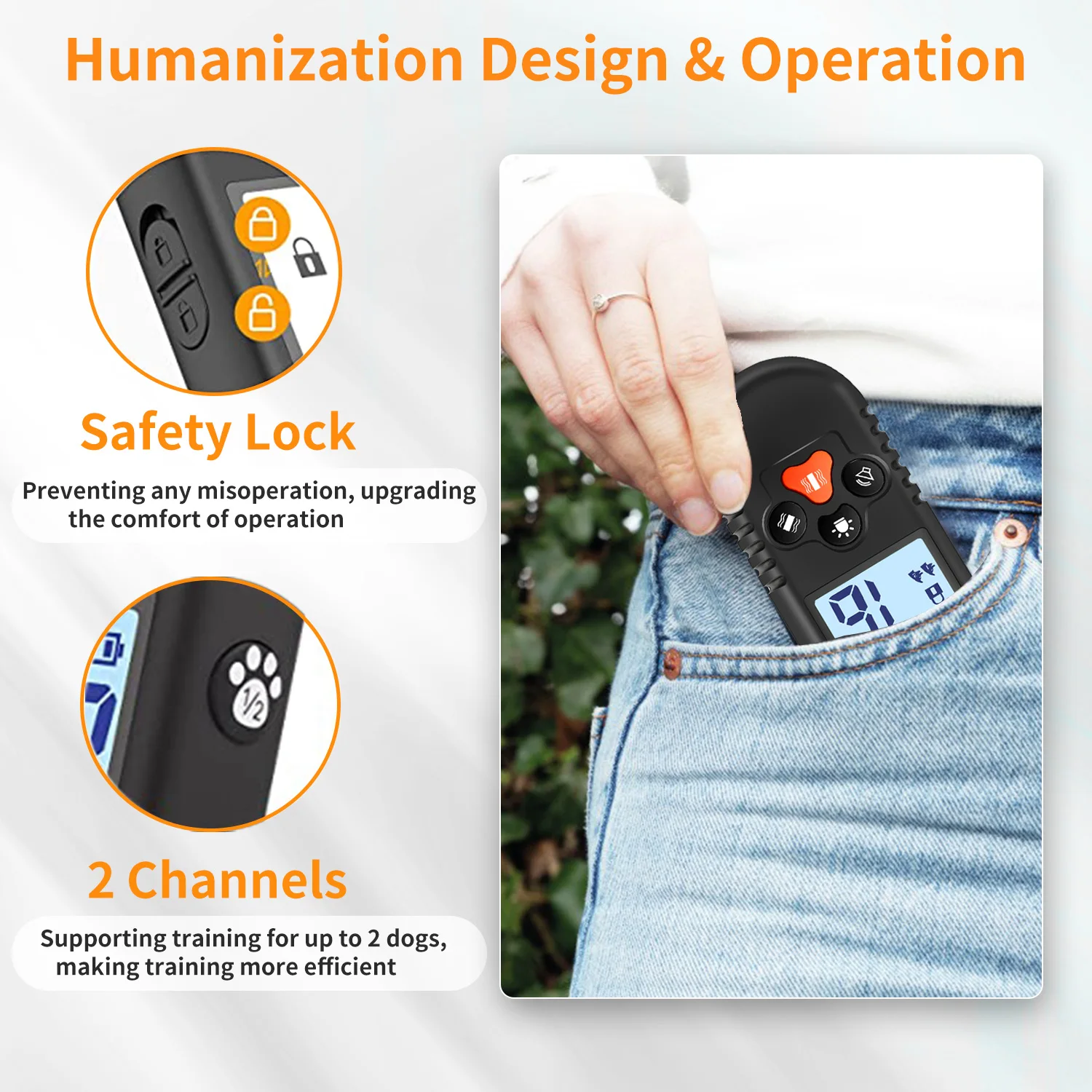 2024 Humane Dog  Training Collar No Shock Stop Barking Rechargeable for Small Medium Large Dogs Excessive Barking Pet Corrector