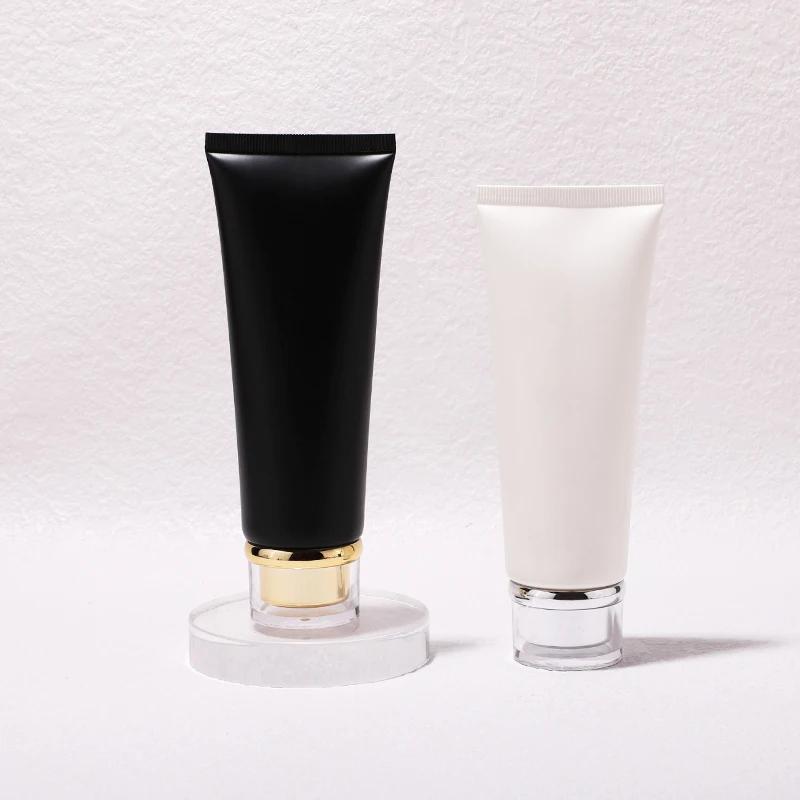 Eco Friendly Wholesale Empty white black 100 ml Simple Plastic Tube serum skincare Sunscreen Cream Squeeze Soft Tubes