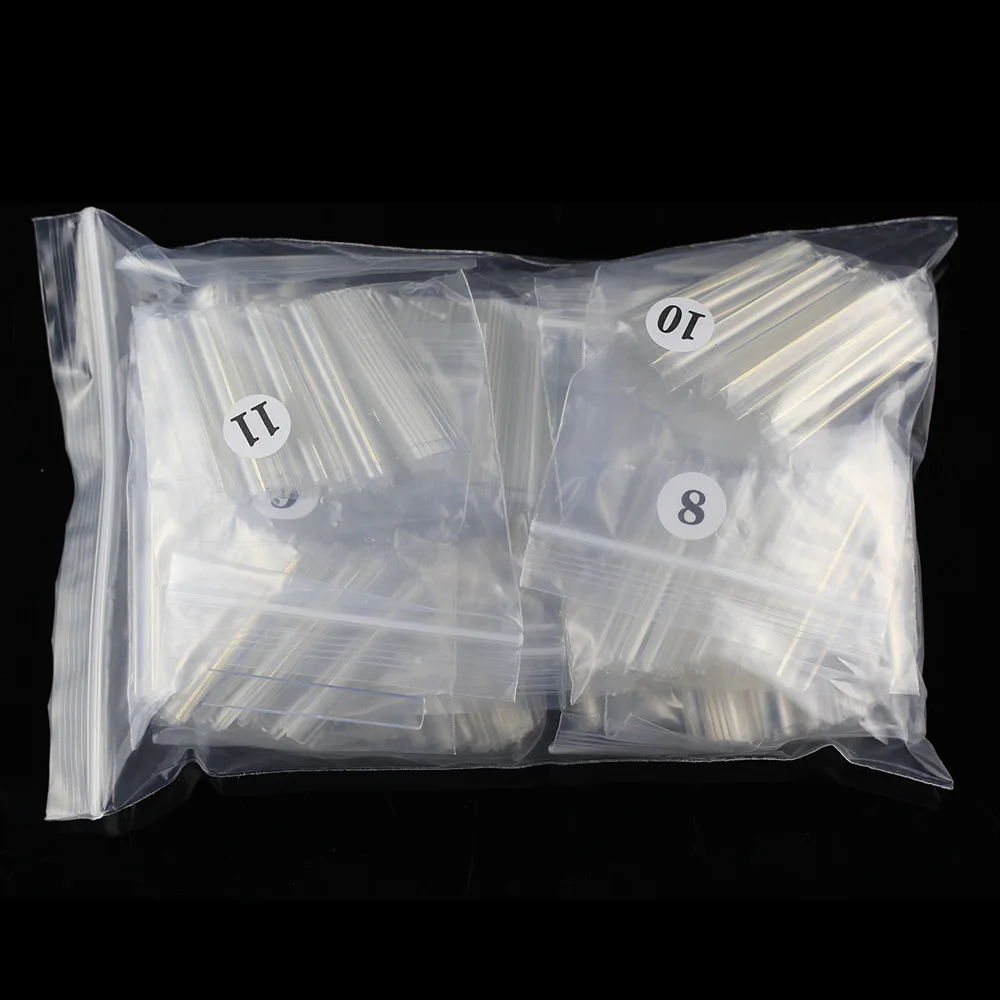 Square Straight Nail Tips Non C Curve Natural Flat Nail Tips 504pcs Transparent Straight Nail Tips Non C Curve